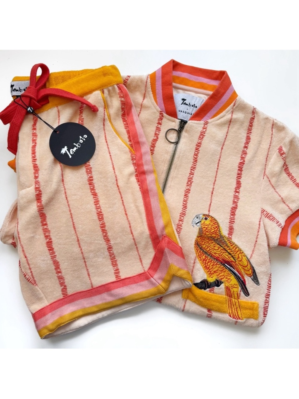 Tombolo x Vasquiat El Pajaro Cuban Parrot Set Organic Cotton Vacation Tropical - Picture 5 of 8